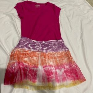 Two piece justice skirt outfit.